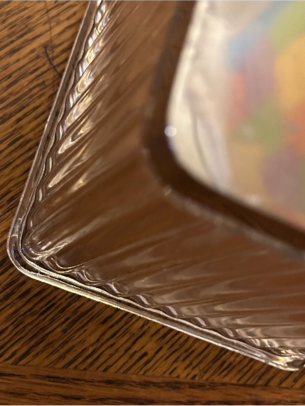 Ribbed Glass Tissue Box Cover with Chrome Base & Lid - Picture 10 of 12
